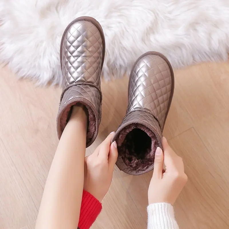 

Autumn Women Shoes Leather Boots Women Fashion Winter Boots Women Warm Non-slip Flat Shoes Thick-soled Women Shoes size 36-40
