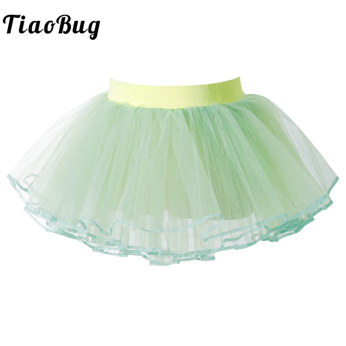 

Toddler Girls Mesh Tulle Tutu Ballet Dance Skirt Kids Basic Elastic 4 Layers Pettiskirt for Leotard Dress Practice Dancewear