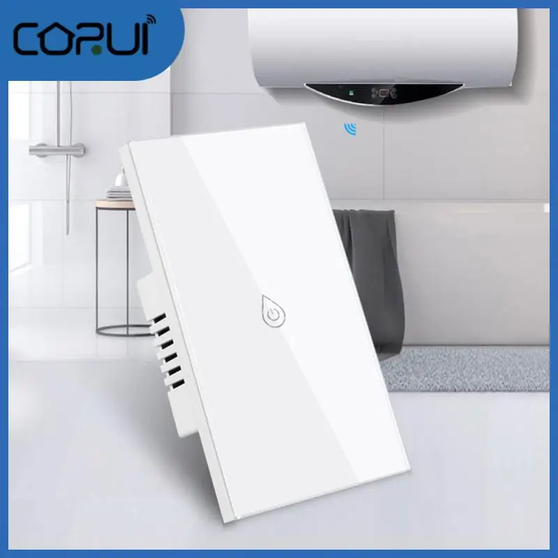 

20a Wifi Water Heater Switch Ac 100-240v Smart Home App Wireless Remote Control Led Backlight Indicator Soft Bright Touch Panel