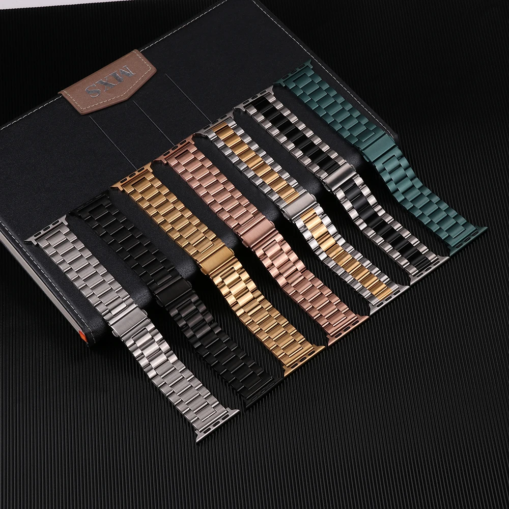 Classic Metal Band For Apple Watch Series 8 7 6 SE 5 45mm 41mm 40mm 44mm Stainless Steel Strap For iWatch Ultra 49mm 42mm Correa
