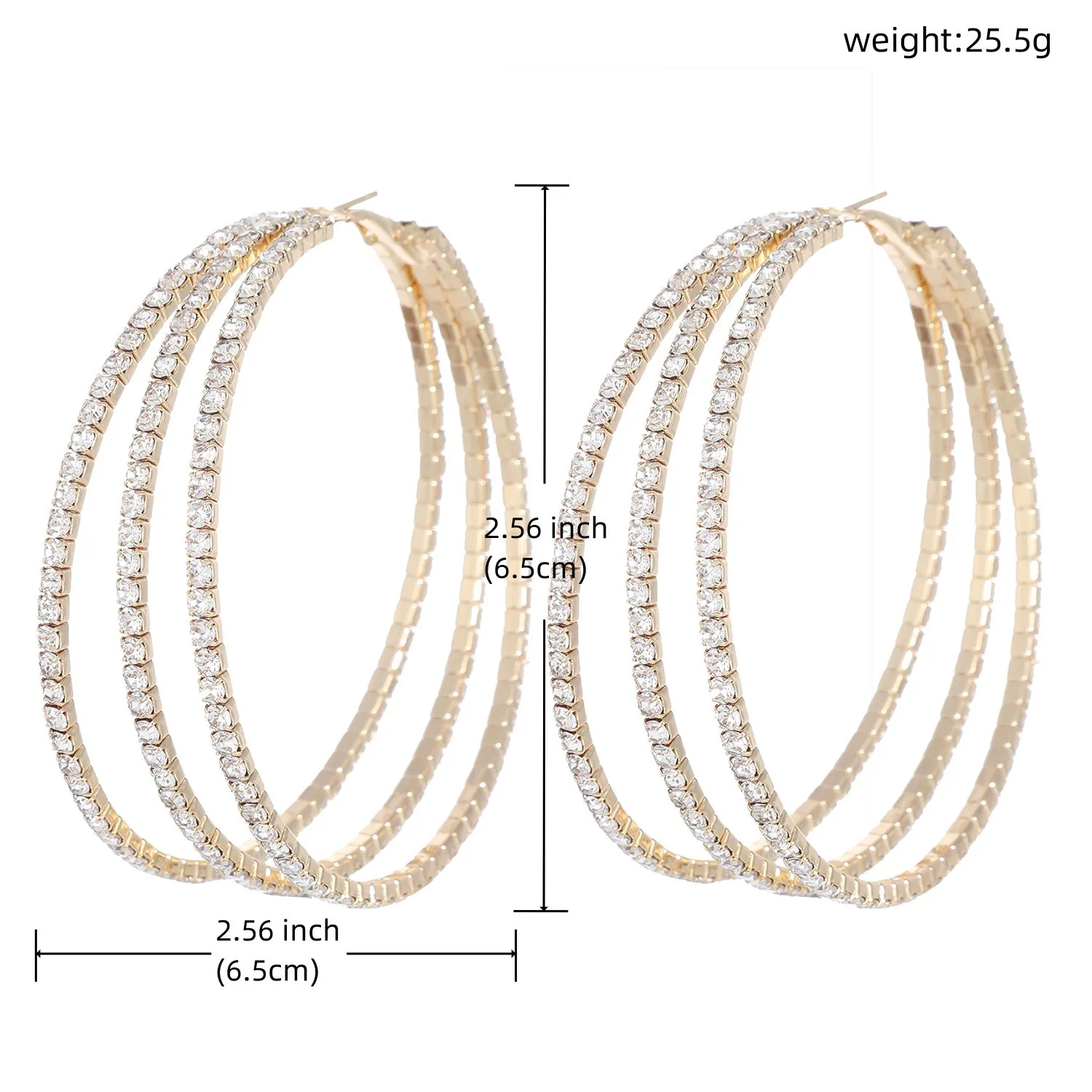 Zirconia Hoops Charms Earrings Women Hip Hop Shiny Silvery Ear Pendant Girls Bungee Jewelry Fashion Decoration Natasha New