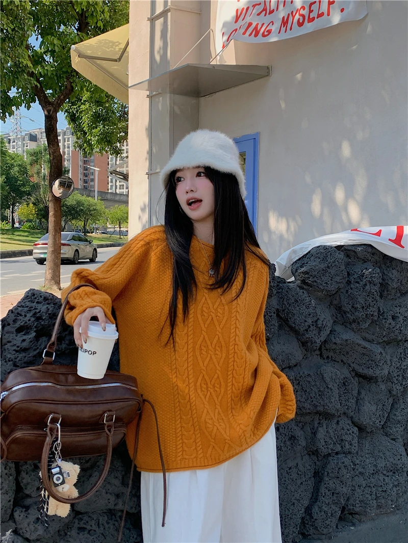 Женский свитер корейской серии Idle Sle Twist осень и зима 2024 новый супер приятный