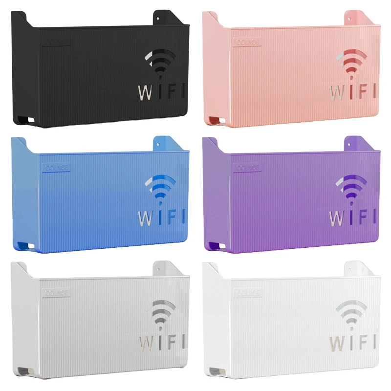 

Wall Mounted Wifi Router Storage Box Cable Power Plus Wire Bracket Organizer for Home Bedroom Living Room Wall Drop Shipping