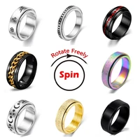 anxiety ring for women spinner fidgets rings stainless steel rotate freely spinning anti stress accessories jewelry 2021 gifts