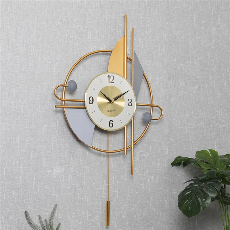 

Nordic Light Luxury Swing Wall Clock Wall Watch Living Room Bedroom Home Creative Clock Mute Art Decoration Wall Clock