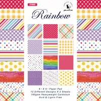 12 sheet 6 rainbow color pattern paper pack scrapbook paper pad junk journal planner cardstock handmade craft background paper