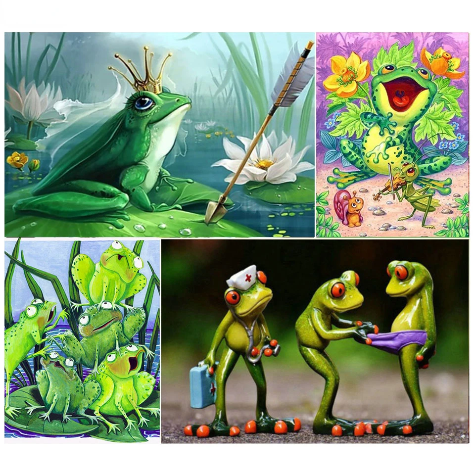 

5D Diy Diamond Painting Frog Animal Full Rhinestones Embroidery Mosaic Art Cross Stitch Kits Home Decor New Arrivals 2023