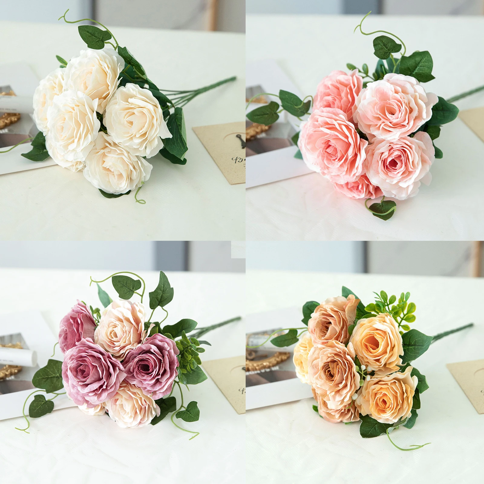

Beautiful Hydrangea Roses Artificial Flowers for Home Wedding Decorations High Quality Autumn Bouquet Mousse Peony Fake Flower