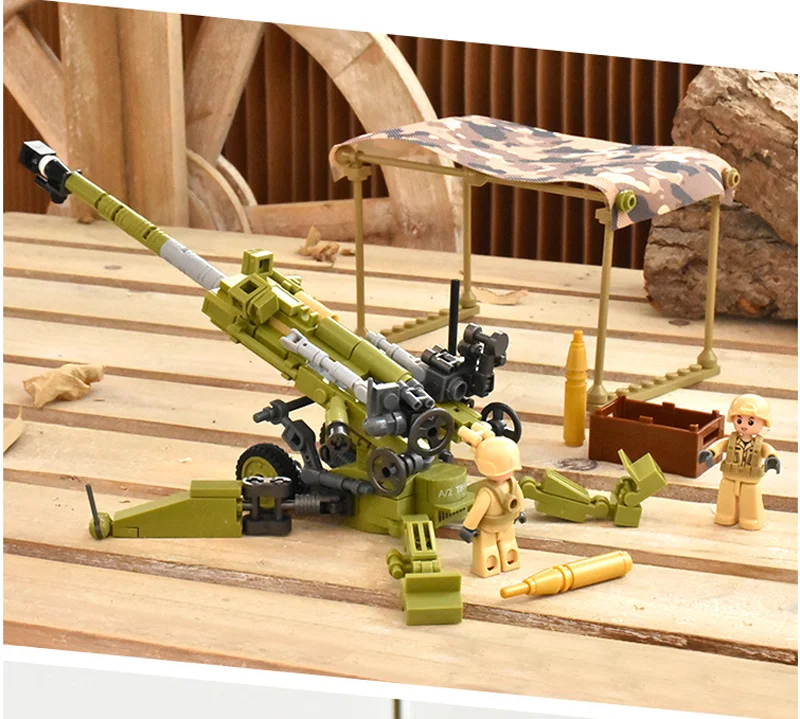 Конструктор WW2 военный M777 Flak Maxim Gun Tank армейские автомобили фигурки солдат Кирпичи