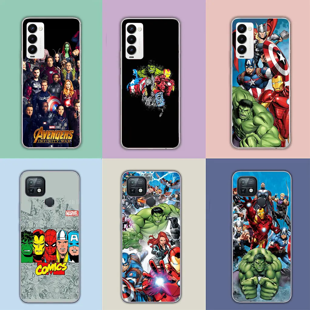 A-Мстители M-Marvels S-пауки I-Iron Man для Motorola Moto G13 G14 G53 G54 G62 G72 G82 G84 E13 E20 G42 G32 G23 G22 чехол