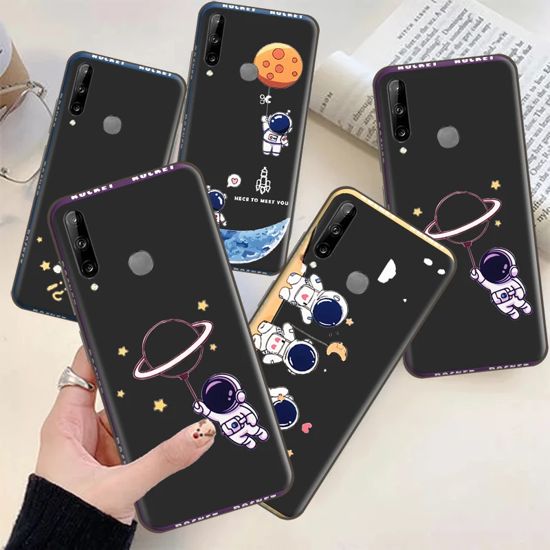 

Lovely Astronaut For Huawei P50 P40 P30 P20 Pro Lite 5G Phone Case Huawei P Smart 2019 2021 Soft Black Coque Funda Carcasa