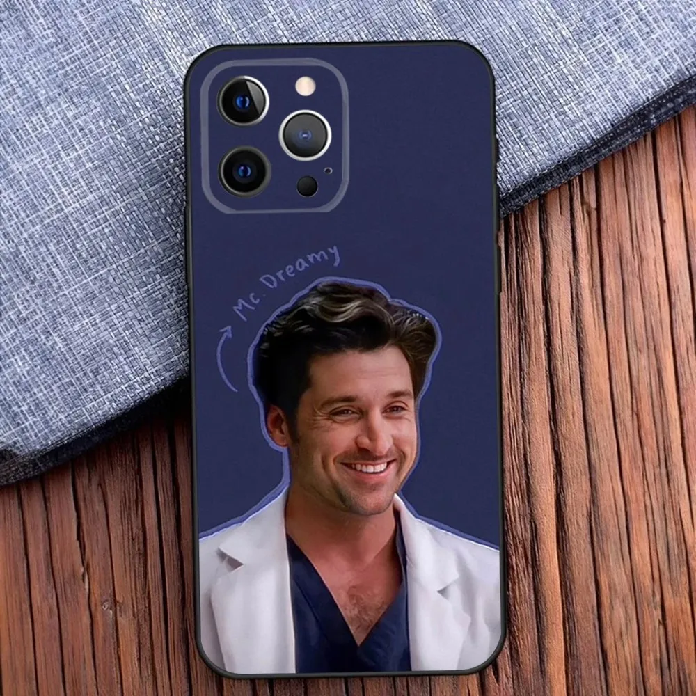 Derek Shepard Grey Anatomy Phone Case For iPhone 16 15 14 13 12 11 Pro X XS Max XR Plus Mini Soft Black Cover