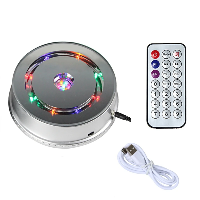 

Hot YO-Rotating Crystal Lamp Holder Colorful Crystal Lamp Holder Rotating Luminous Base Wine Glass Luminous 8Cm 18Song