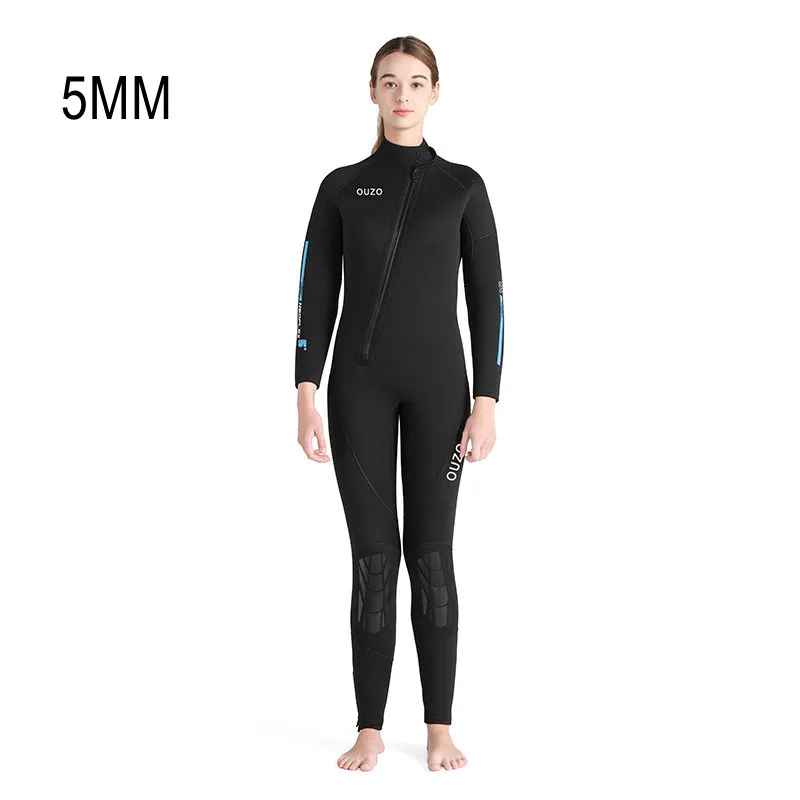 5MM Neoprene Front Zipper Spearfishing Keep Warm WetSuit Women Full Body UnderWater Hunting Kayaking Scuba Snorkeling DivingSuit