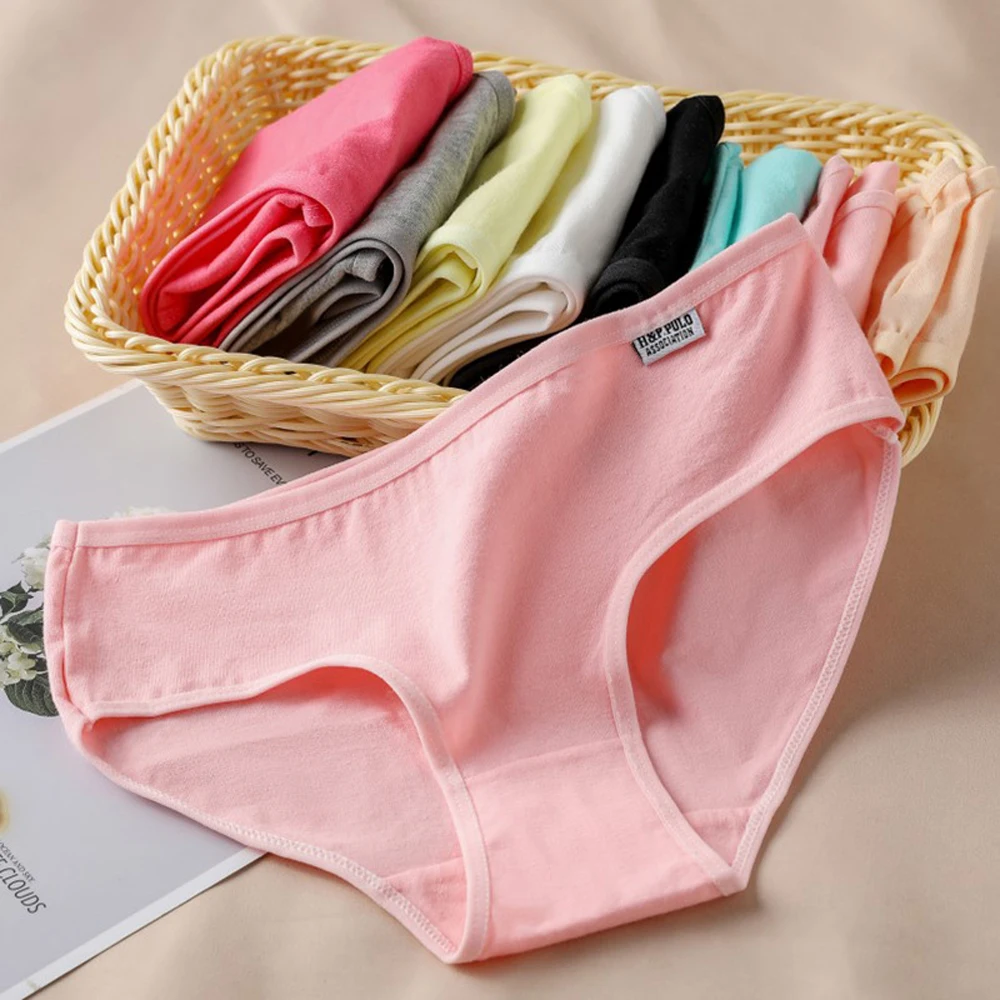 

2pc Women Underwear Panties Mid-waist Cotton&Modal Lace Triangle Briefs Trend Girl Skin-Friendly Simple Comfortable Pantie K515#