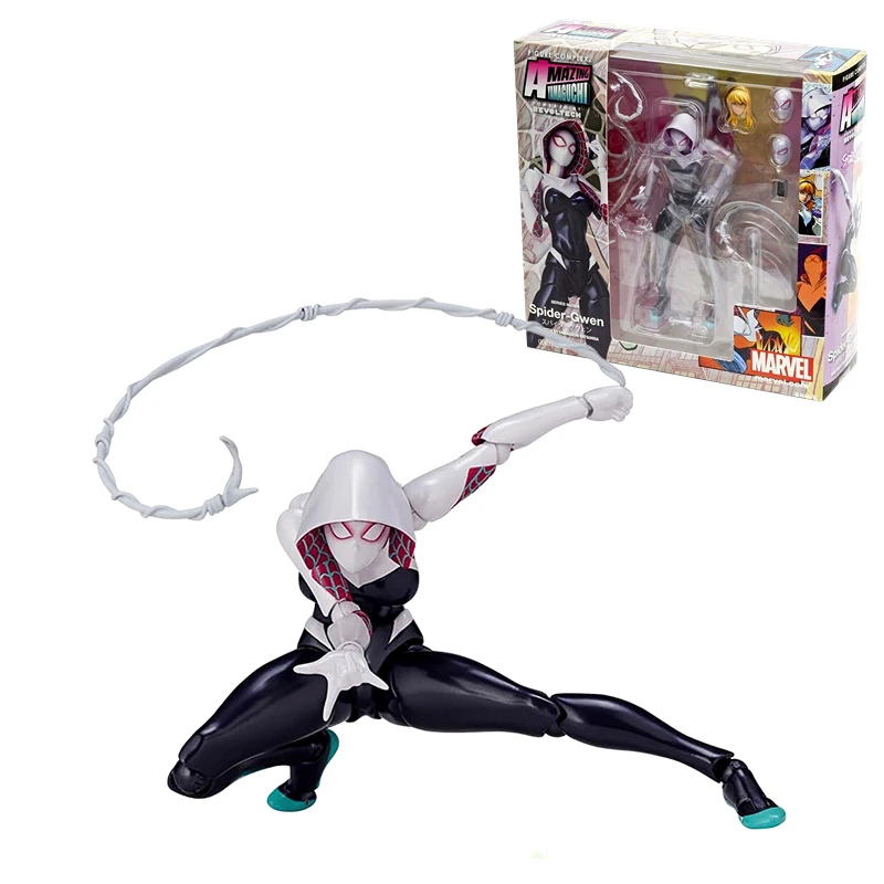 

In Stock Kaiyodo Surprise Yamaguchi Marvel Spider-Man 004 Gwen Anime Action Figure Toy Gift Model Collection Hobbies