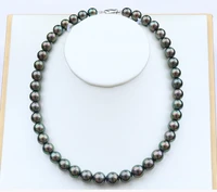 huge charming 1811 12mm natural south sea genuine black peacock round pearl necklace for women free shipping jewely necklace