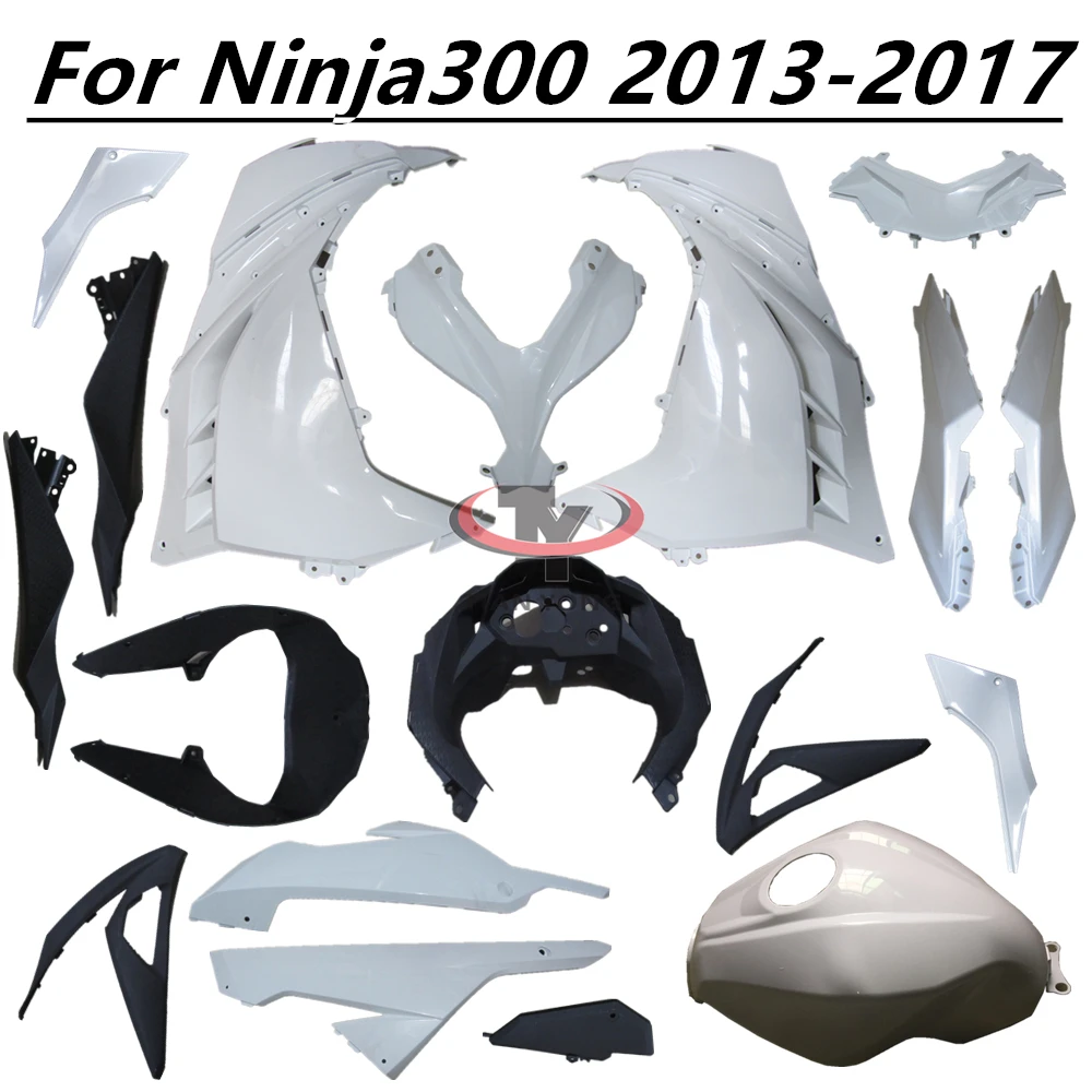 Фото Мотоцикл для Ninja 300 2013 2014 2015 2016 2017, подходит для ninja 300, неокрашенный обтекатель кузова, аксессуары для инъекций, пластиковые детали №2