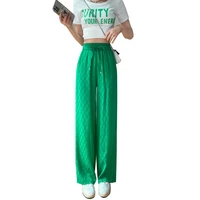 casual pants womens pajamas tracksuit female sports korean style clothes elegant green high waist loose pants woman clothing