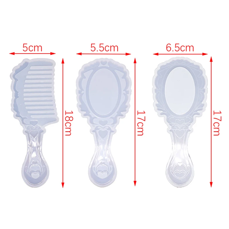 Силиконовая форма для расчески и зеркала литья смолы украшений из рукоделие
