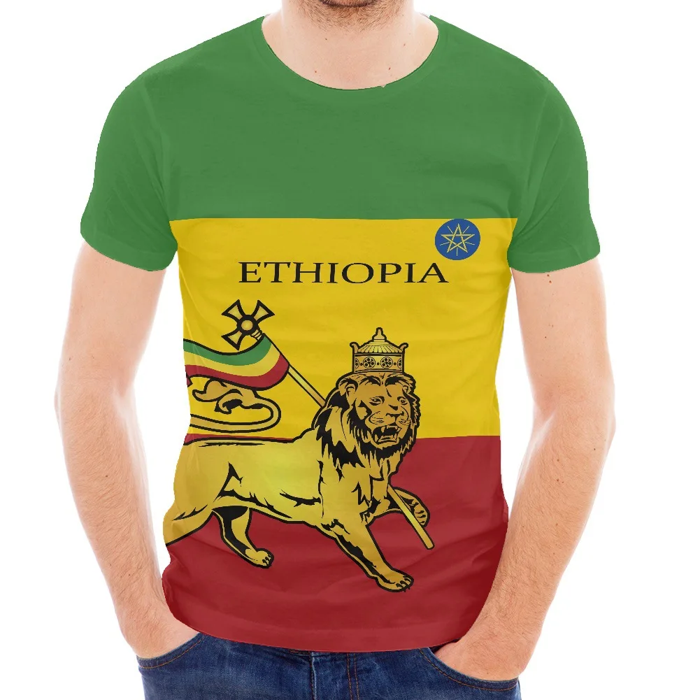 2022 New Tessffel Africa County Ethiopia King Native Tribe Lion T Shirt Vintage Harajuku Short Sleeve Tee O-neck Fashion Man Top