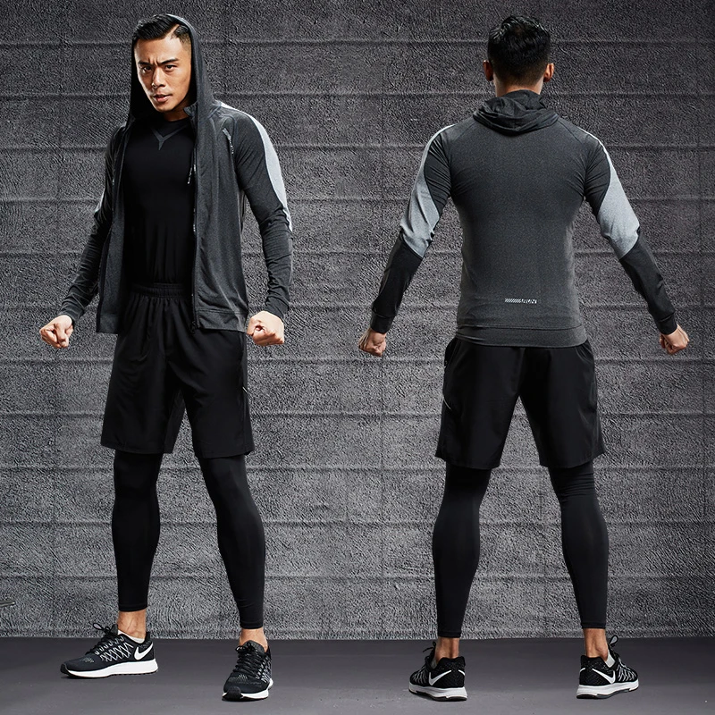 Men's Training Sportswear Set Gym Fitness Compression Sport Suit Jogging Tight Sports Wear Clothes 4XL5XL Oversized Male