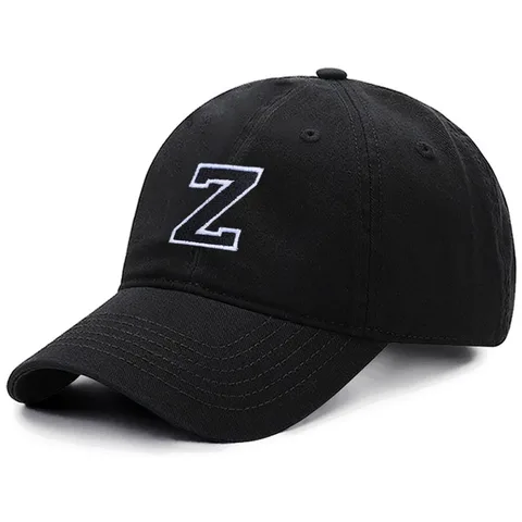 Двухцветные Буквы A-Z, искусственный мягкий хлопок, унисекс, черная бейсболка для мужчин и женщин, спортивные регулируемые кепки для гольфа