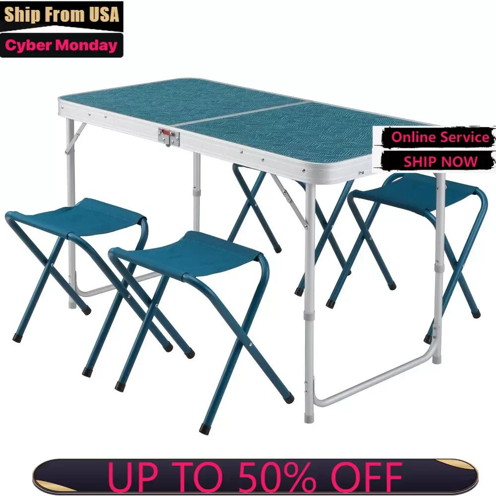 

Quechua, складной столик для кемпинга, 4 стула, синий