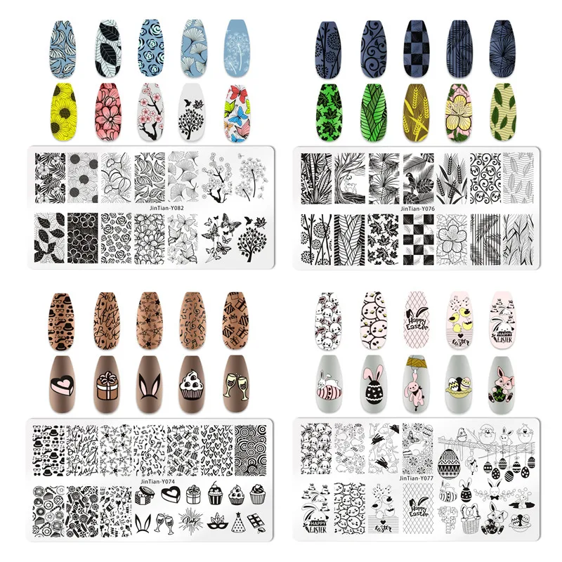 

Nail Art Stamping Plate Marbled Christmas Snowflake Stamp Template Animal Pattern Stainless Steel Image Stencil Printing Tools