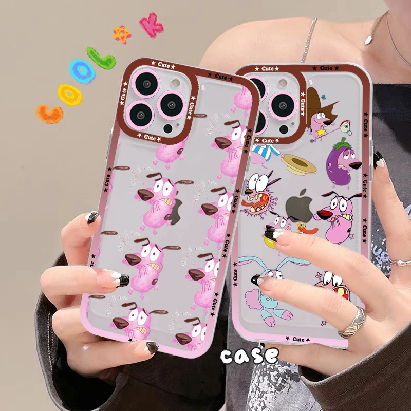 

Dog-Courage-The-Cowardly Phone Case For iPhone 14 13 12 11 Pro Max Mini X Xs XR 6 7 8 Plus SE 2020 Transparent Case