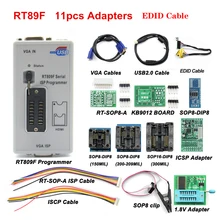 Original RT809F ISP Programmer LCD Usb Repair Tools with 1.8V Adapter Sop8 Test Clip Tssop8 Ssop8 EDID Cable ICSP Bios Adapters