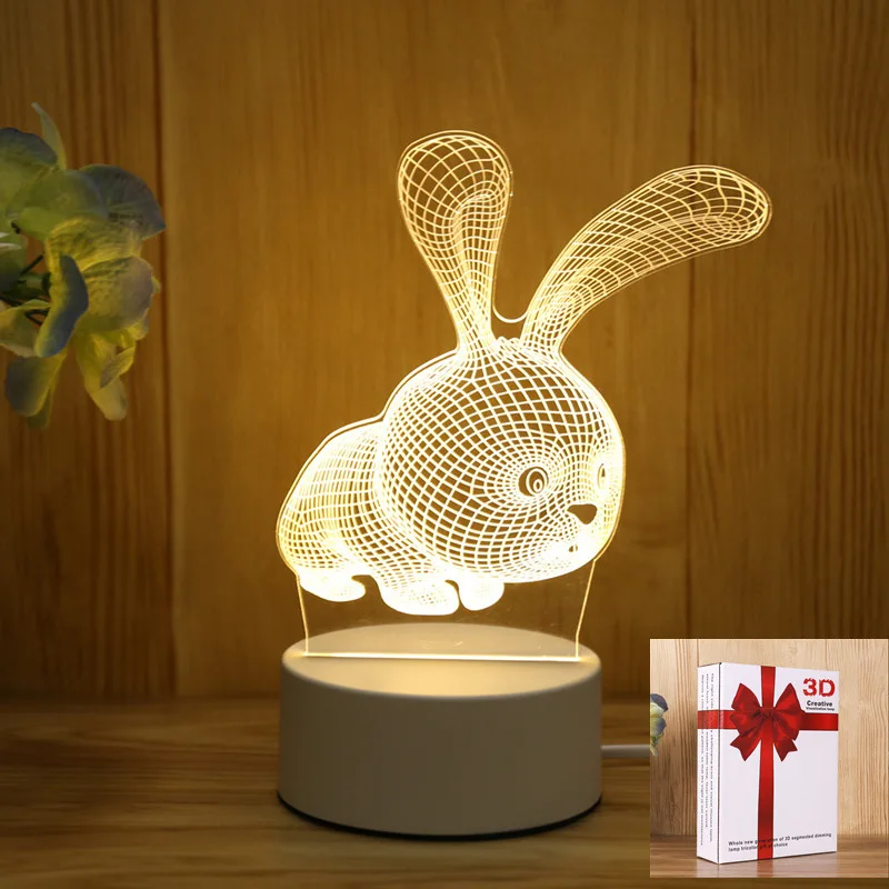 Romantic Love 3D Acrylic Led Lamp for Home Children's Night Light Table Lamp Birthday Party Decor Valentine's Day Bedside Lamp images - 6