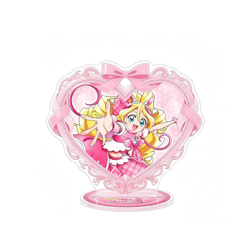 Фото Аниме-мерч по You and Idol Precure 2026: Новый полный набор, кавайные акриловые подставки-брелоки в форме сердца, в стиле Cure Zunkyun Kiss Idol №5