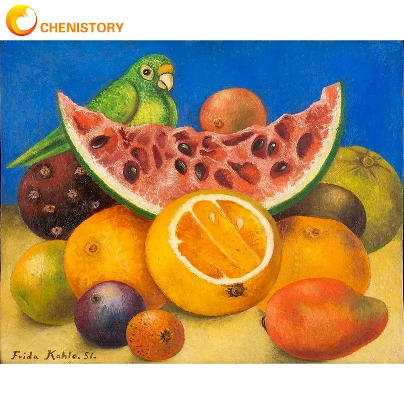 

CHENISTORY 60x75cm Painting By Numbers Handpainted Fruits Decorative Paintings For Adults Coloring By Number Paint Kit On Canvas