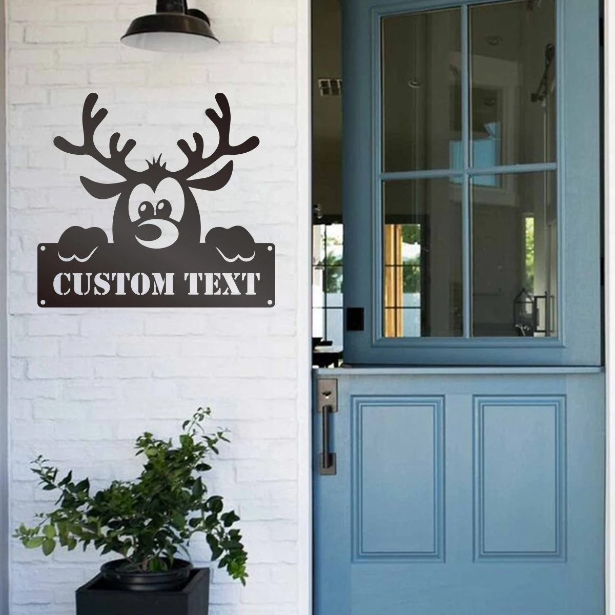 Олень персонализация название под заказ металлическая подвесная Настенная