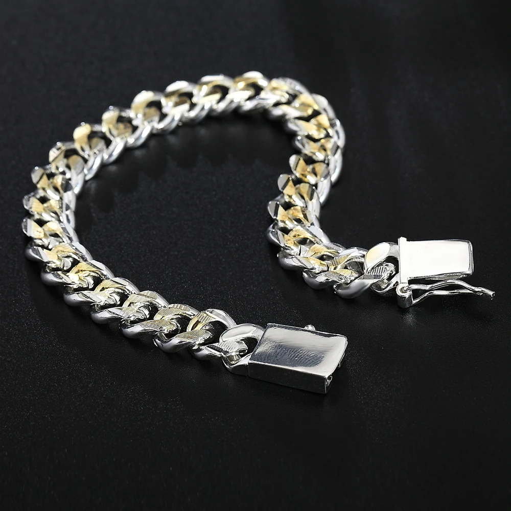 

10MM Cuba Chain Stainless Steel Bracelet For Women Man Friendship Hand Bracelets Hippie Designer Jewelry Men Accessories