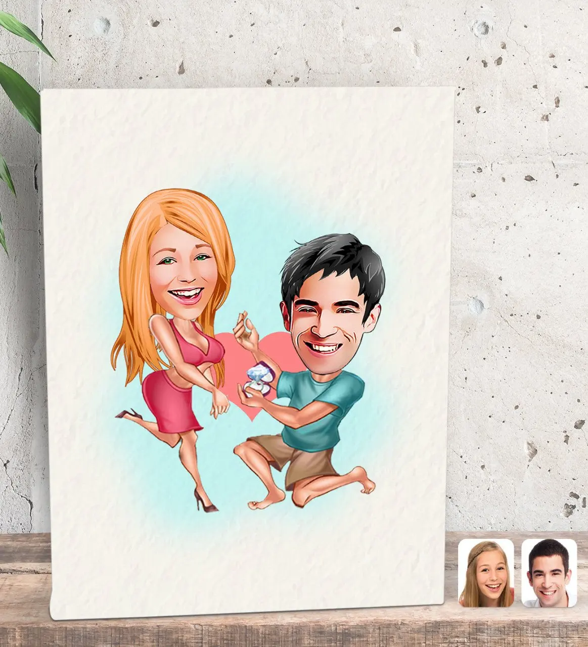 

Персонализированный декоративный холщовый мини-столик в стиле Дня Святого Валентина карикатюрилю 15x20 см-19