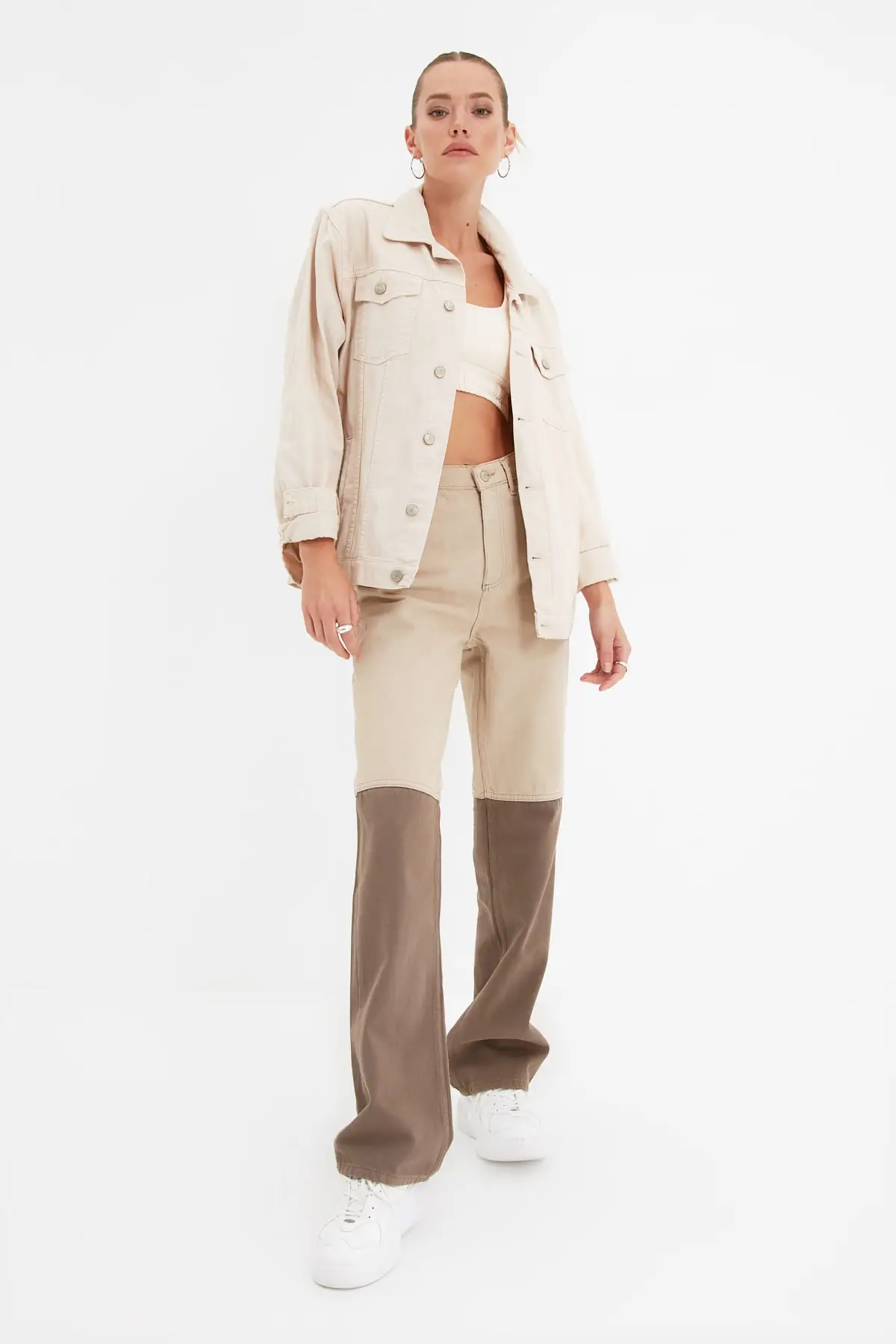 

Trendyol With Color Block High Bel 90's Wide Leg Jeans TWOAW22JE0819