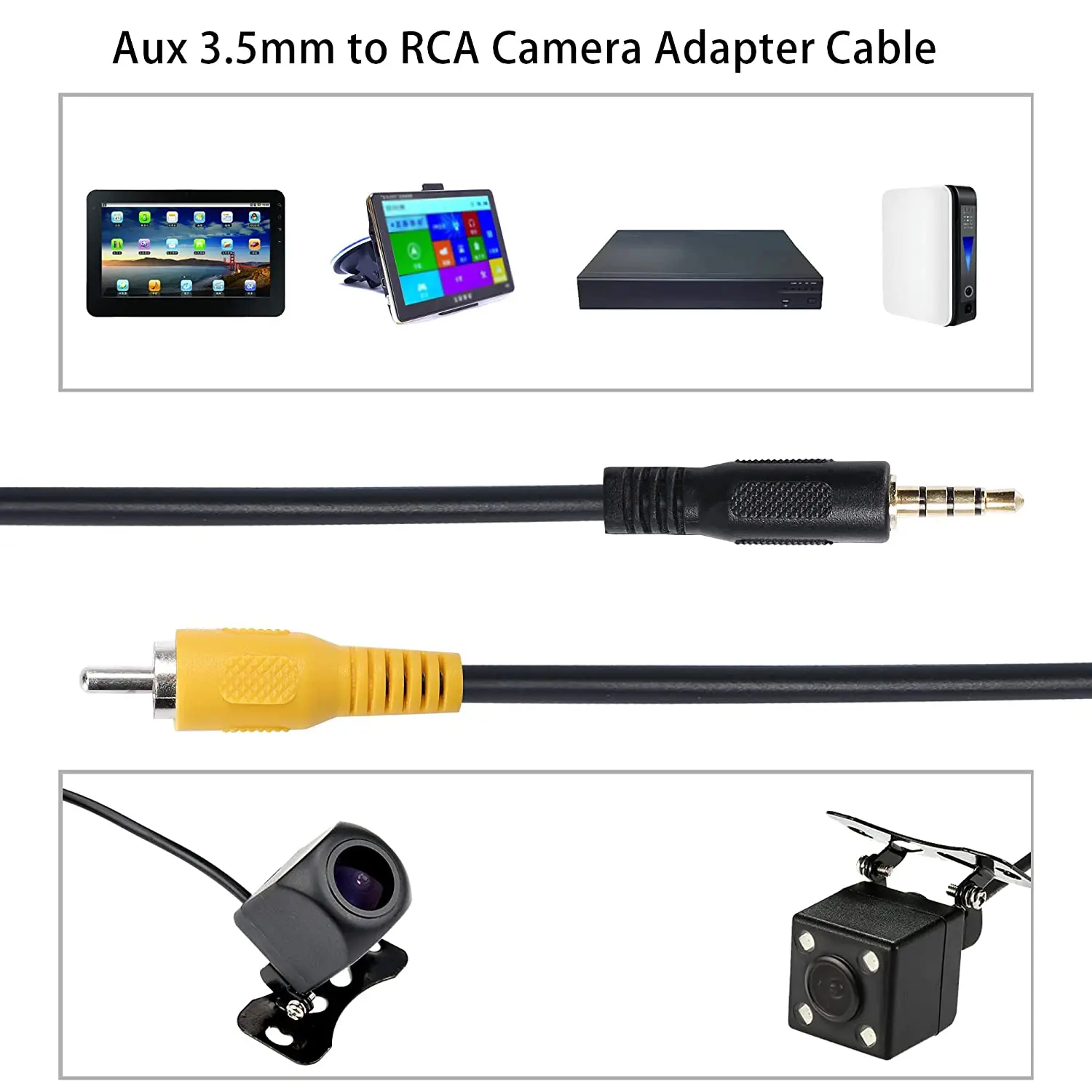 Фото 3,5 мм TRRS 4 полюса штекер к RCA штекер Видео AUX адаптер кабель для GPS автомобиля DVR Carcorder оборудование для камеры наблюдения (1,5 м) №5