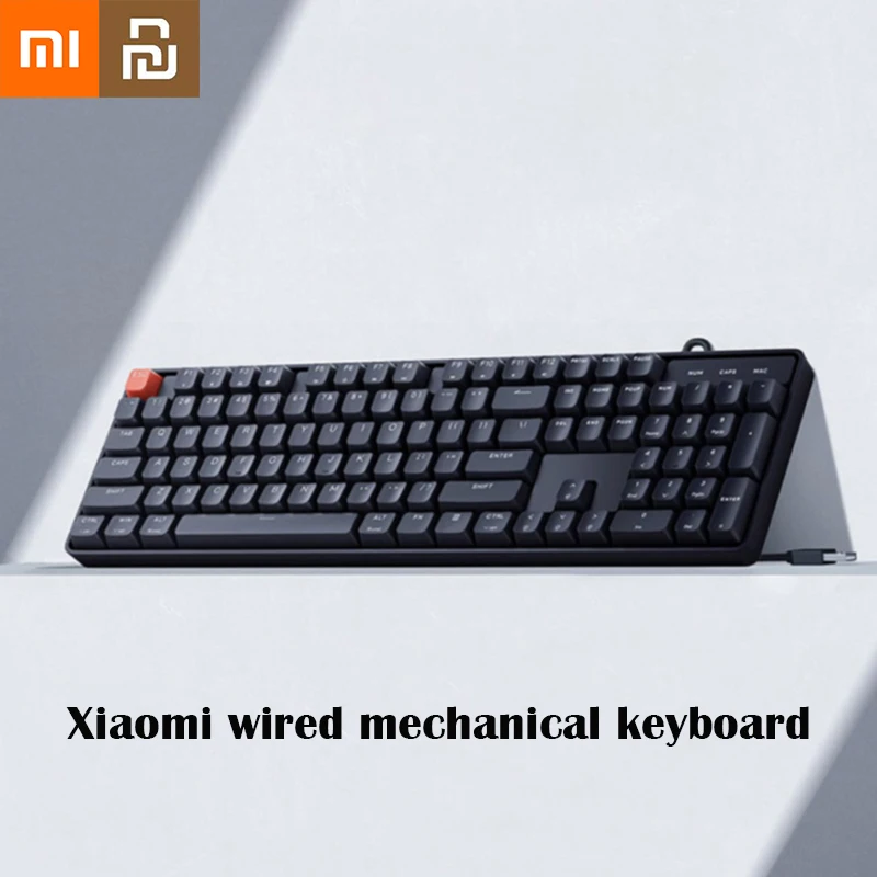 

Проводная Механическая клавиатура Xiaomi, красный и зеленый переключатель, 104 клавиш, игровая эргономичная клавиатура со светодиодной подсвет...