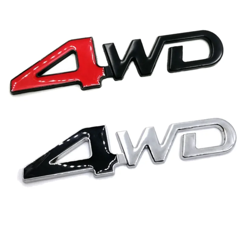 

1pcs Metal 4WD Four-Wheel Drive Rear Trunk Letter Alphabet Logo Emblem Badge Car Sticker Auto Exterior Decoration Accessories