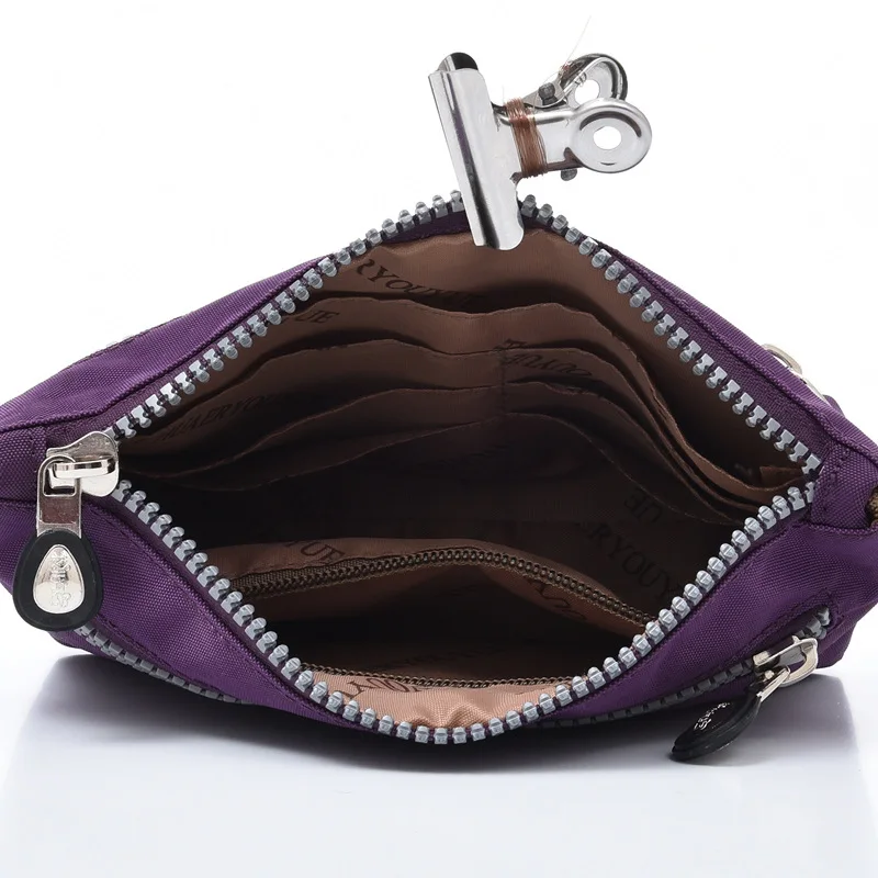 Удобная нейлоновая маленькая диагональная сумка-кошелек однотонная