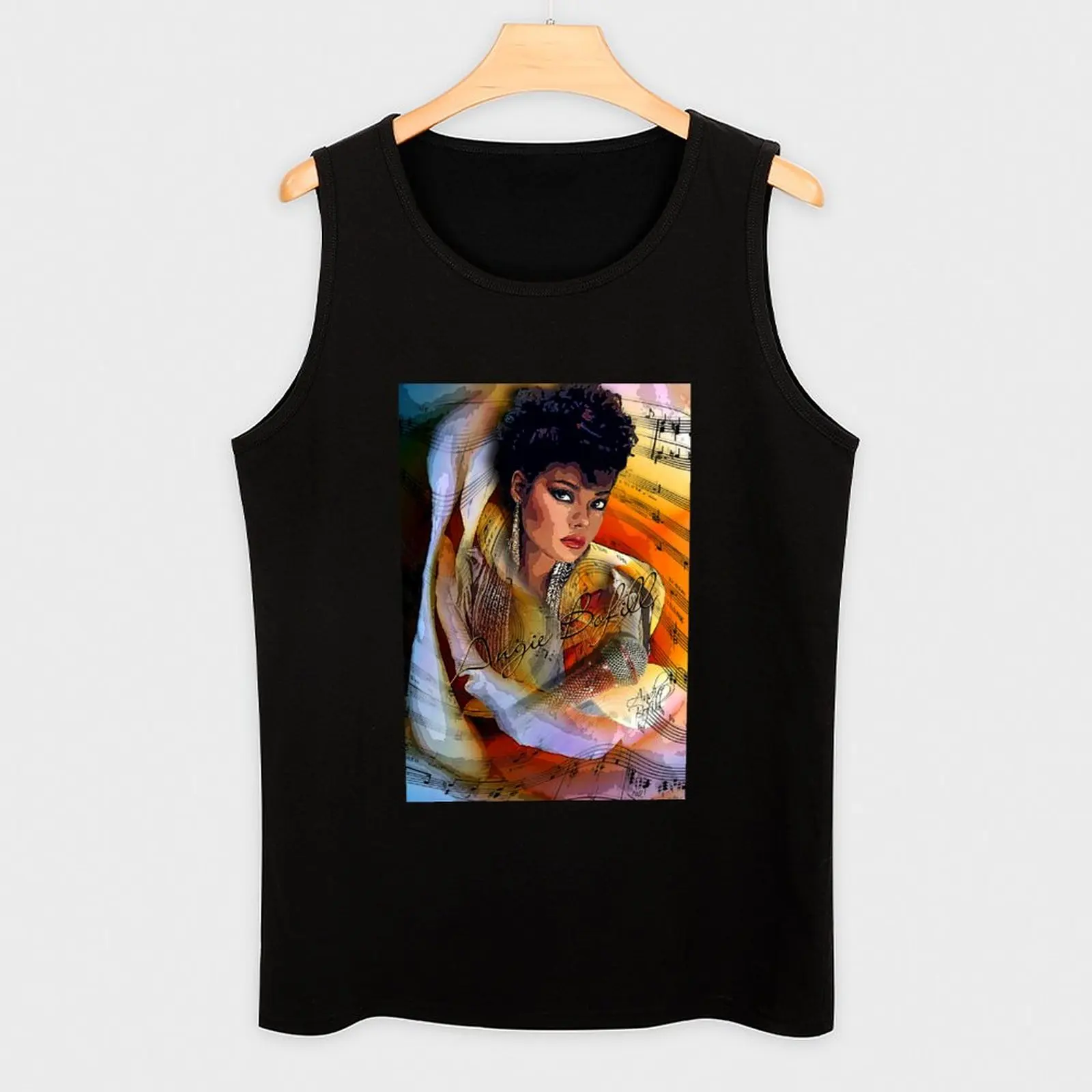 Футболка мужская с цветочным рисунком без рукавов