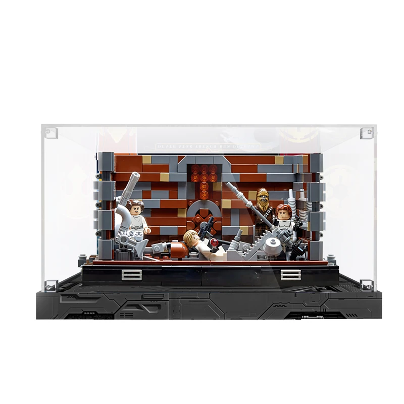 

3mm Acrylic Display Case for Lego 75329 75339 Trench Run Diorama Building Blocks Patterned Display Case NO Bricks Set