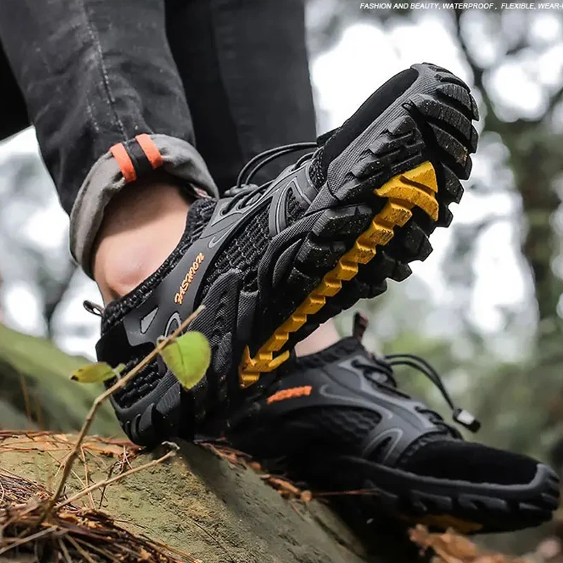 Trekking Wading Shoes for Men Hiking Professional Non-slip Shoes Summer Breathable Male Quick-dry Water Shoes