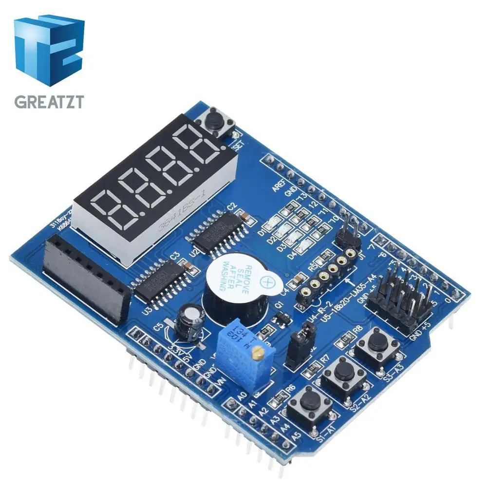 Фото Многофункциональный набор расширительных плат GREATZT для обучения работе с Arduino UNO R3, Leonardo Mega 2560 Shield №1