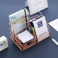 metal desktop storage box with drawer for home office supplies makeup organizer pen jewelry book tools storage