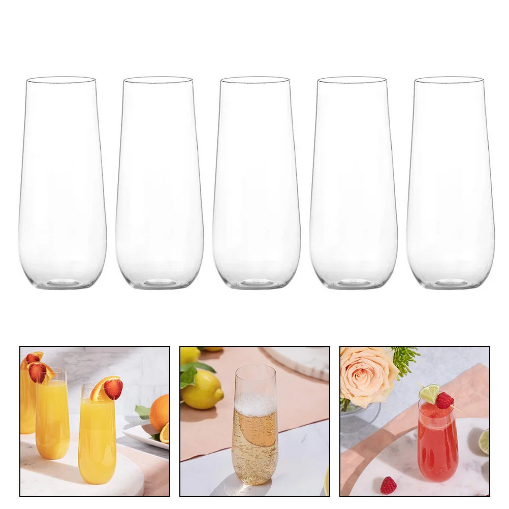 

Champagne Glass Plastic Cocktail Cup Red Goblet PET Cups Drinking Simple Party