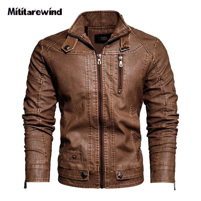 

Autumn Winter Retro PU Leather Jacket Men High Quality Outdoor Motorcycle Jacket Large Size M-5XL Fleece Warm Leather Coat Men