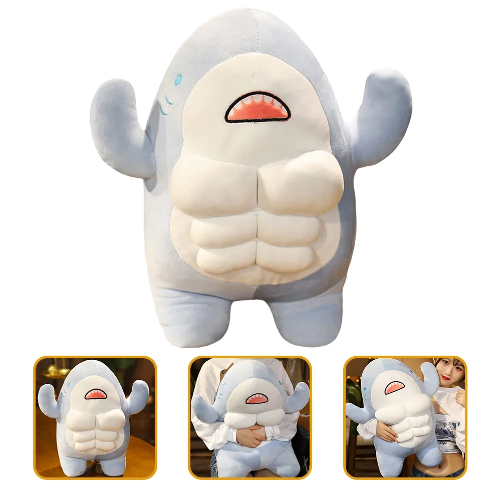 

Muscle Shark Adorable Cartoon Comfortable Stuffed Animal Children Toy Couch Pillows Sofa